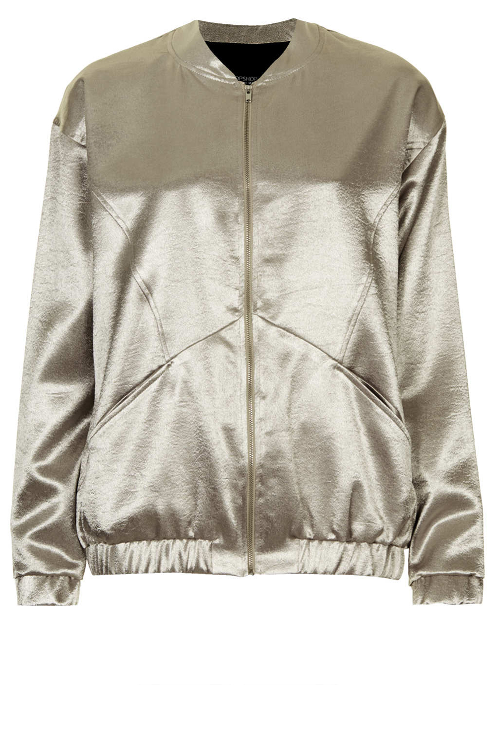 Topshop Metallic Sateen Bomber Jacket Topshop Metallic Sateen Bomber Jacket