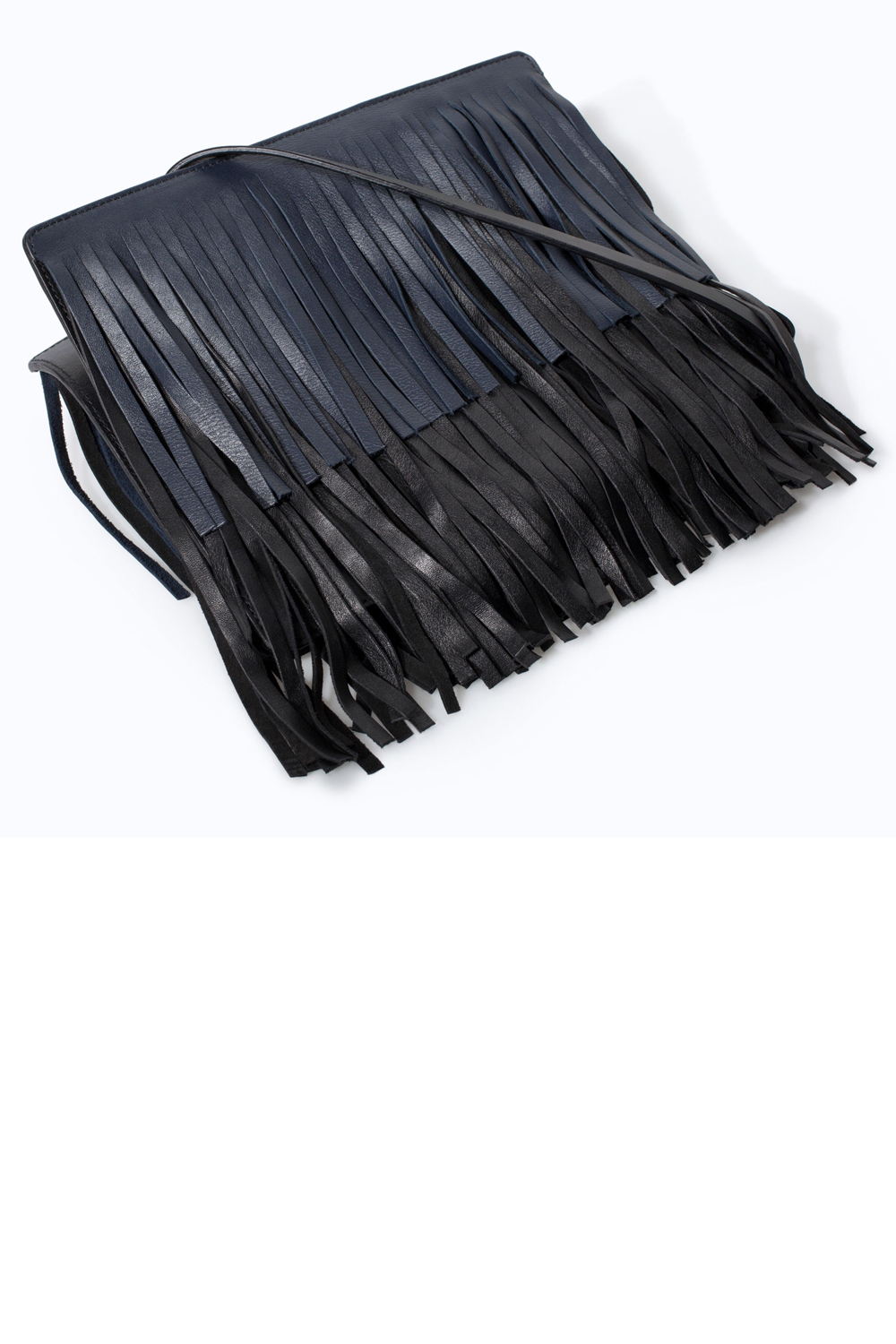Zara Leather Messenger Bag With Fringing Zara Leather Messenger Bag With Fringing