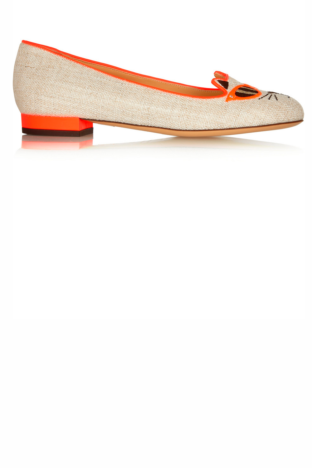Charlotte Olympia Kitty Canvas Slippers, £495 Charlotte Olympia Kitty Canvas Slippers, £495