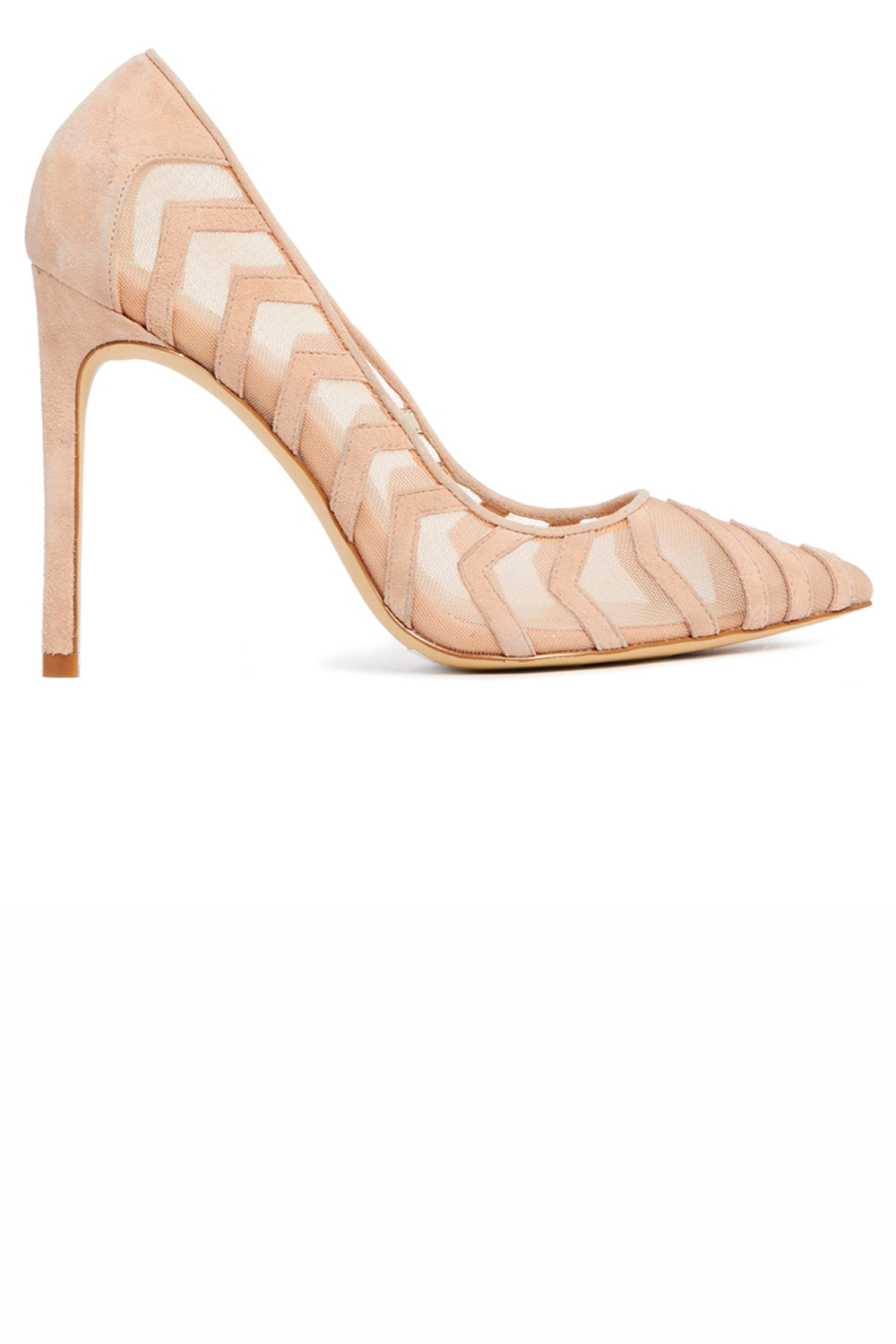 Karen Millen Leather And Mesh Nude Courts, £140 Karen Millen Leather And Mesh Nude Courts, £140