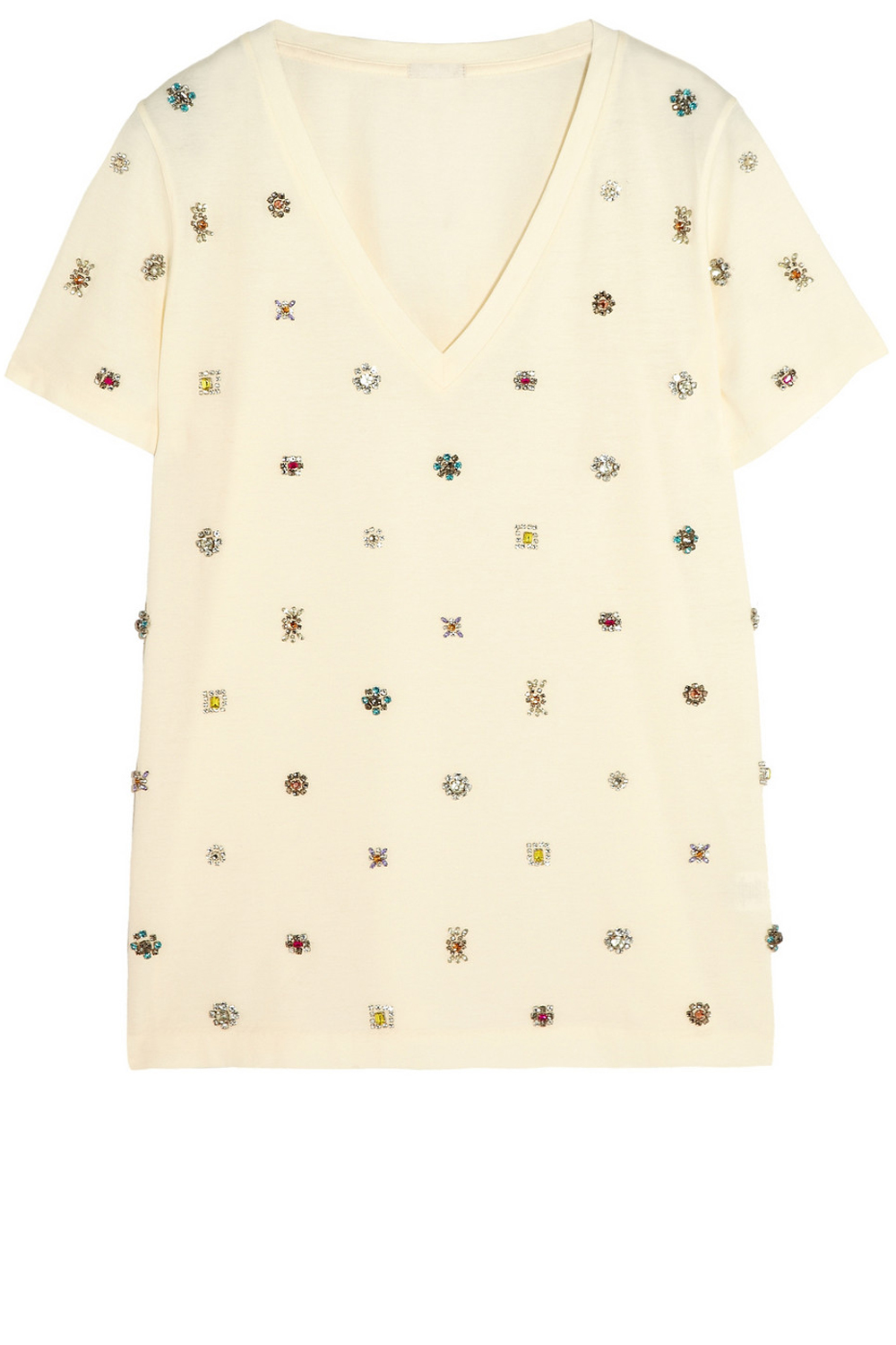 J.Crew Collection Embellished Cotton-Jersey T-Shirt J.Crew Collection Embellished Cotton-Jersey T-Shirt