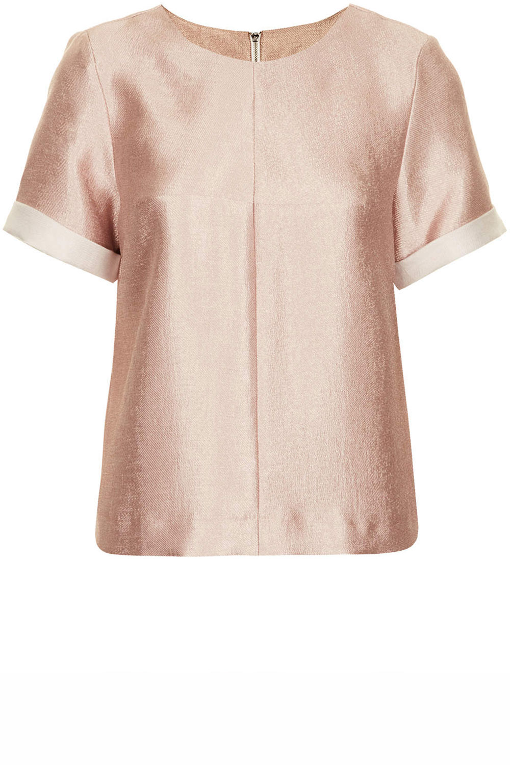 Topshop Rose Gold Textured Tee Topshop Rose Gold Textured Tee