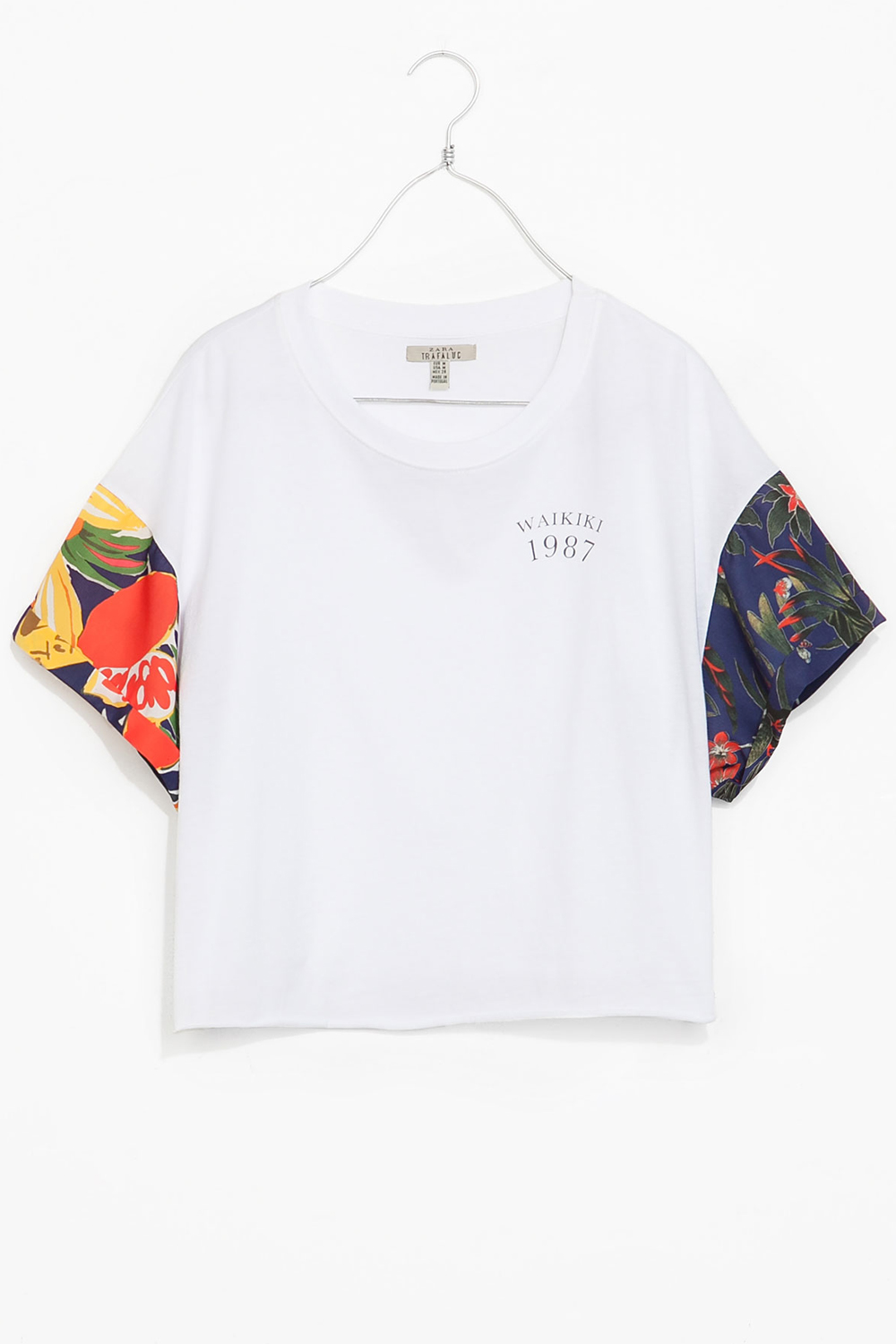 Zara Waikiki T-Shirt With Printed Sleeves Zara Waikiki T-Shirt With Printed Sleeves