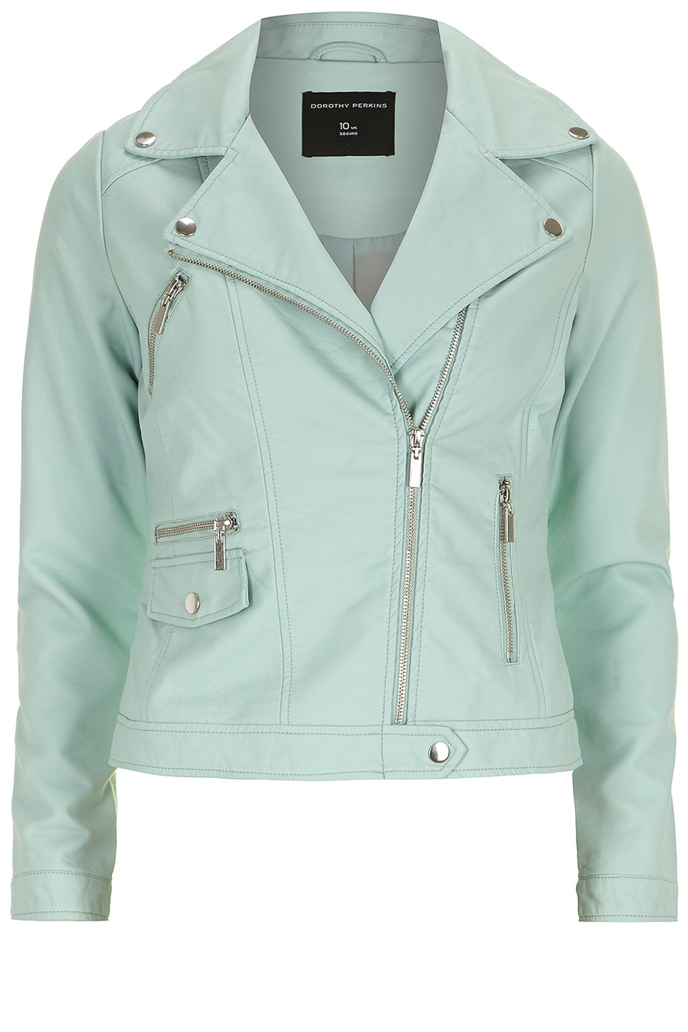 Dorothy Perkins Mint Leather Biker Jacket Dorothy Perkins Mint Leather Biker Jacket