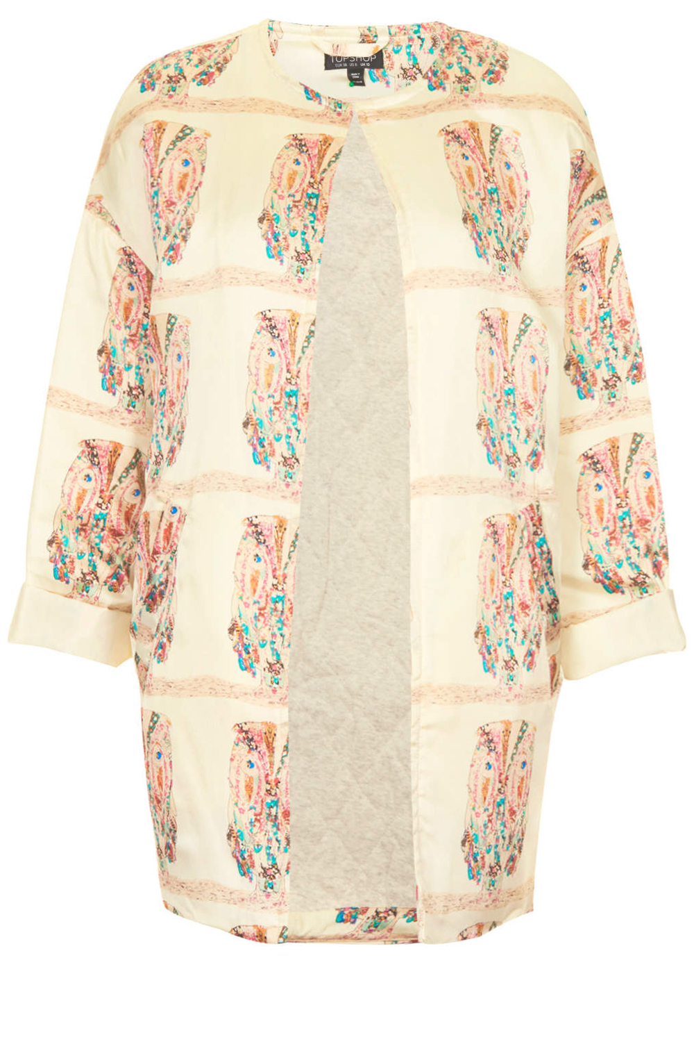 Topshop Owl Print Chuck On Jacket Topshop Owl Print Chuck On Jacket