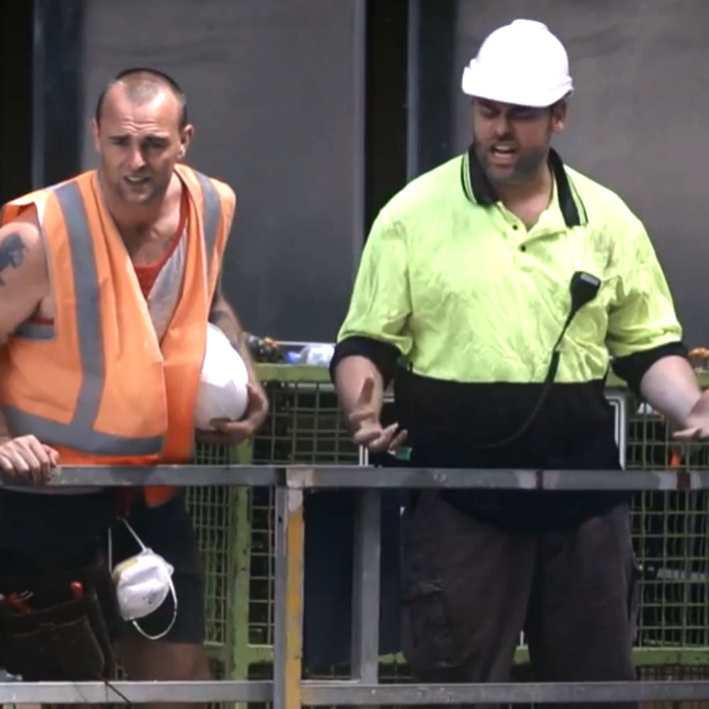Construction Workers video, Snickers advert