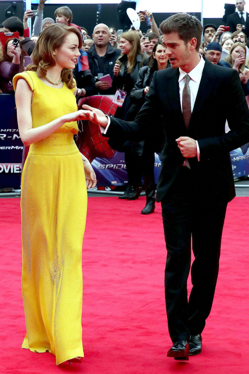 Emma Stone and boyfriend Andrew Garfield at Spider-Man 2 premiere Emma Stone and boyfriend Andrew Garfield at Spider-Man 2 premiere