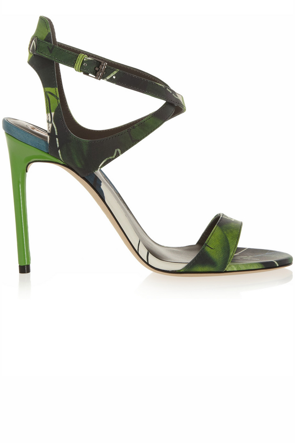 Reed Karkoff Floral-Print Leather Sandals Reed Karkoff Floral-Print Leather Sandals