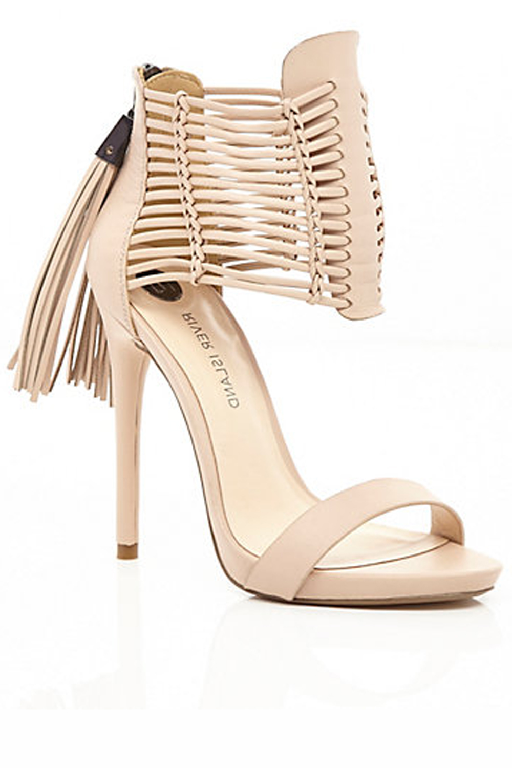 River Island Light Pink Strappy Tassel Sandals River Island Light Pink Strappy Tassel Sandals