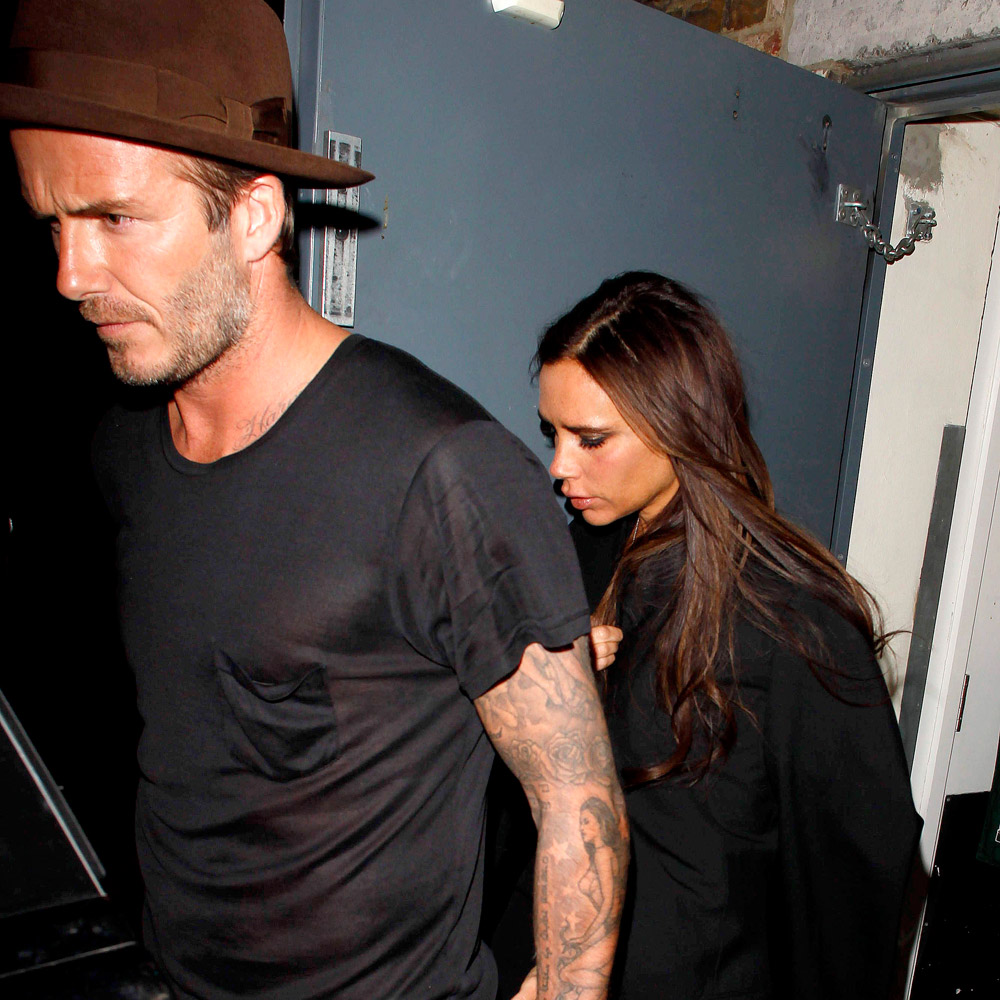 Davd and Victoria Beckham at Victoria Beckham's 40th birthday party