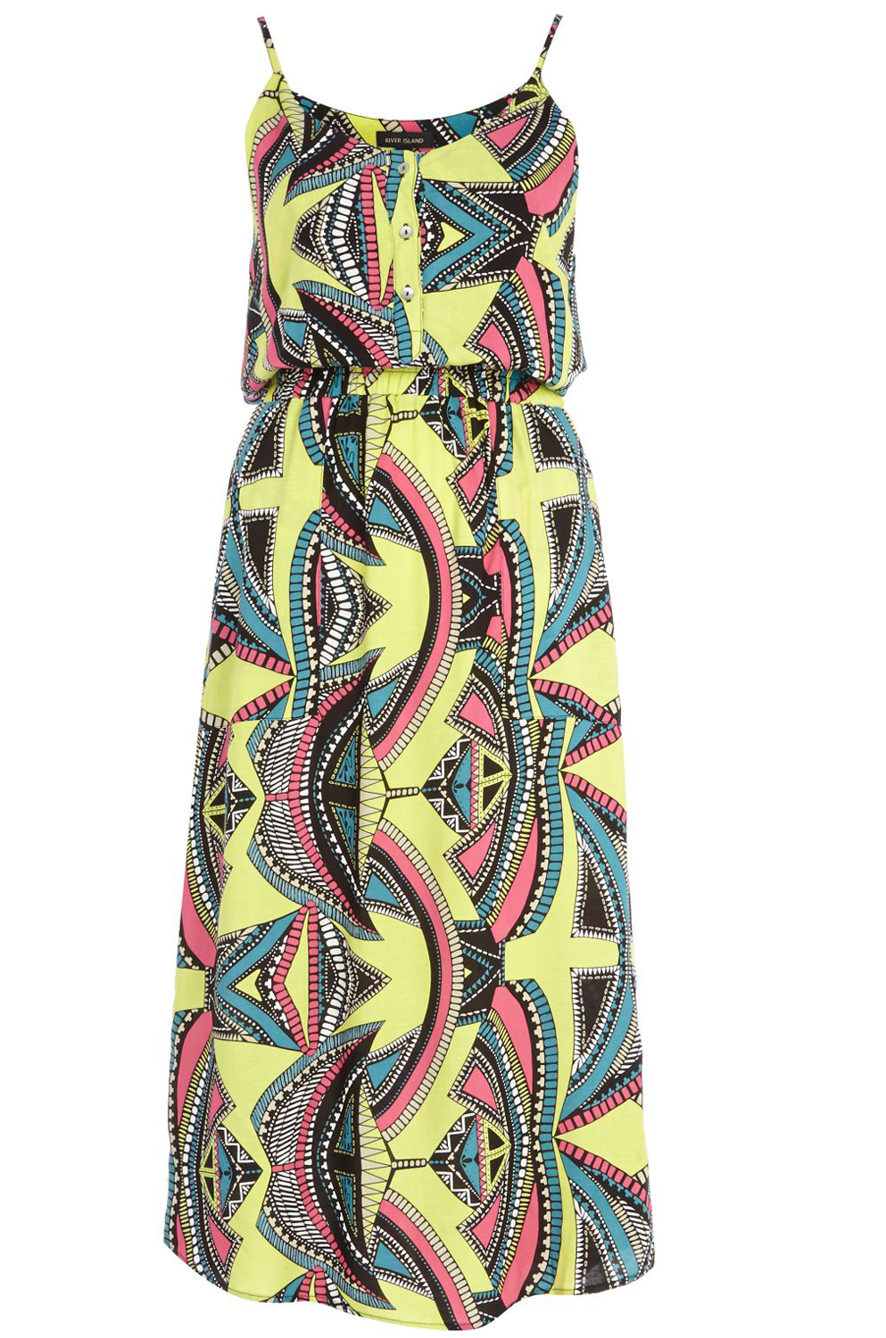 River Island Lime Tribal Print Midi Dress River Island Lime Tribal Print Midi Dress