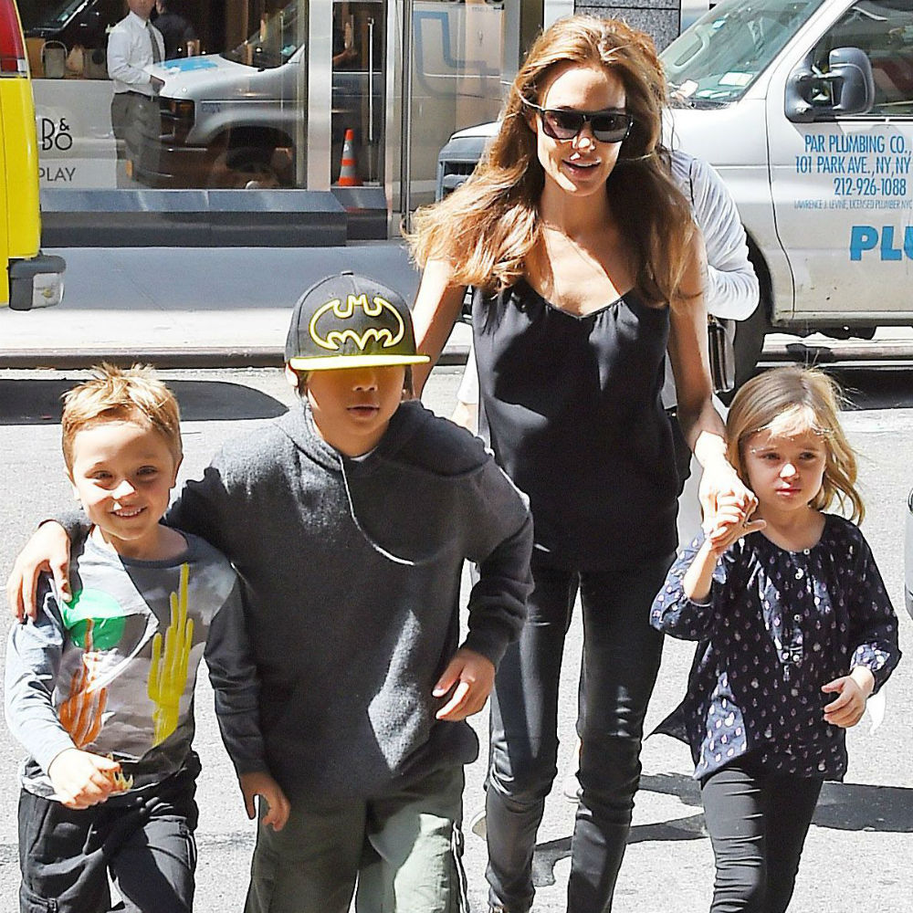 Angelina Jolie takes her kids to the FAO Schwarz