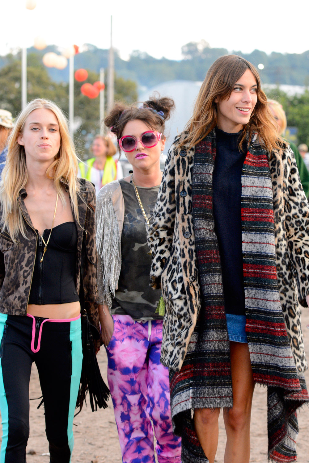 Alexa Chung and Mary Charteris at Glastonbury 2014