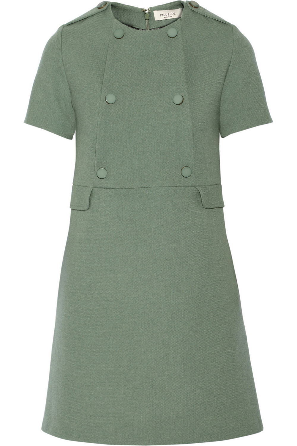 Wedding Guest Dresses - Paul And Joe Khaki Wool Blend Mini Dress Wedding Guest Dresses - Paul And Joe Khaki Wool Blend Mini Dress