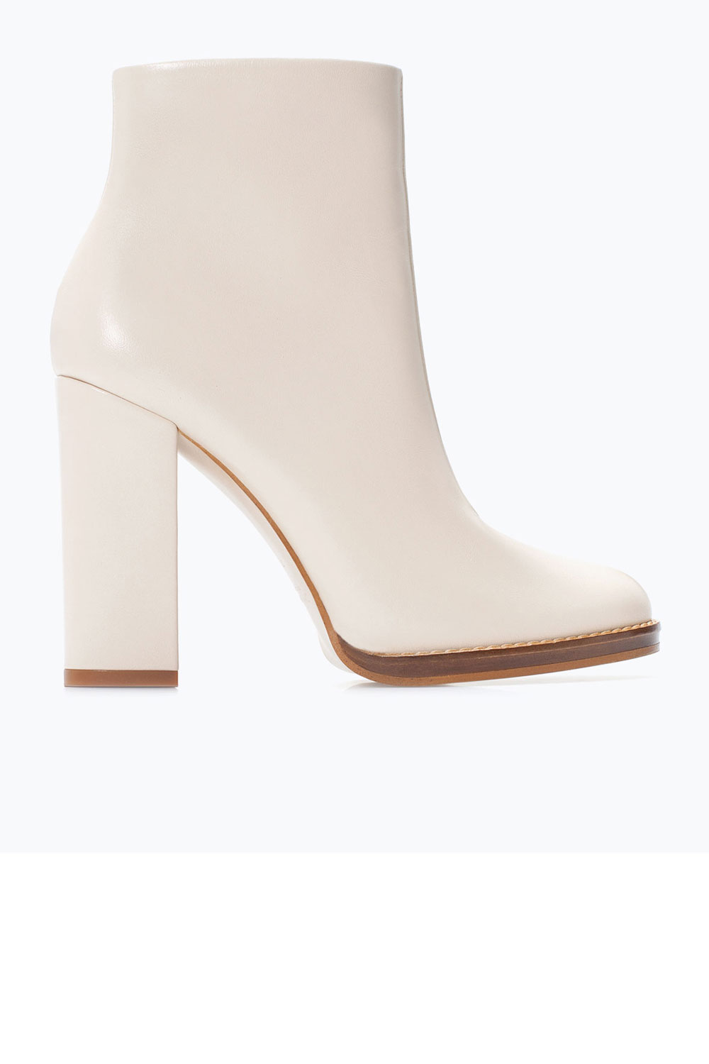 Zara Wide Heeled Leather Bootie 79 Zara Wide Heeled Leather Bootie 79
