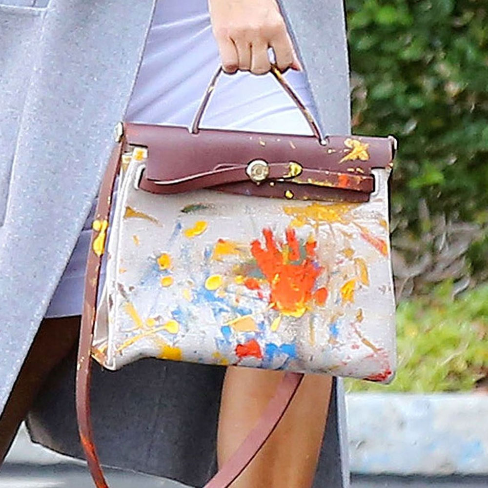 kim kardashian hand painted hermes bag