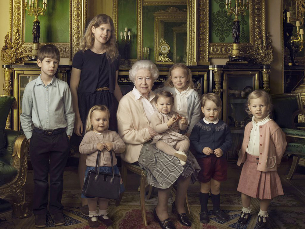 Queen and grandchildren 90th birthday